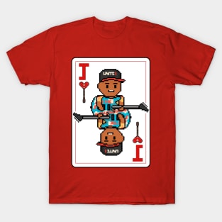 Pixelrockstars Jack of Hearts Playing Card T-Shirt